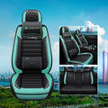 Universal car seat cushion with high elastic sponge filler in red, green, and black colour options.