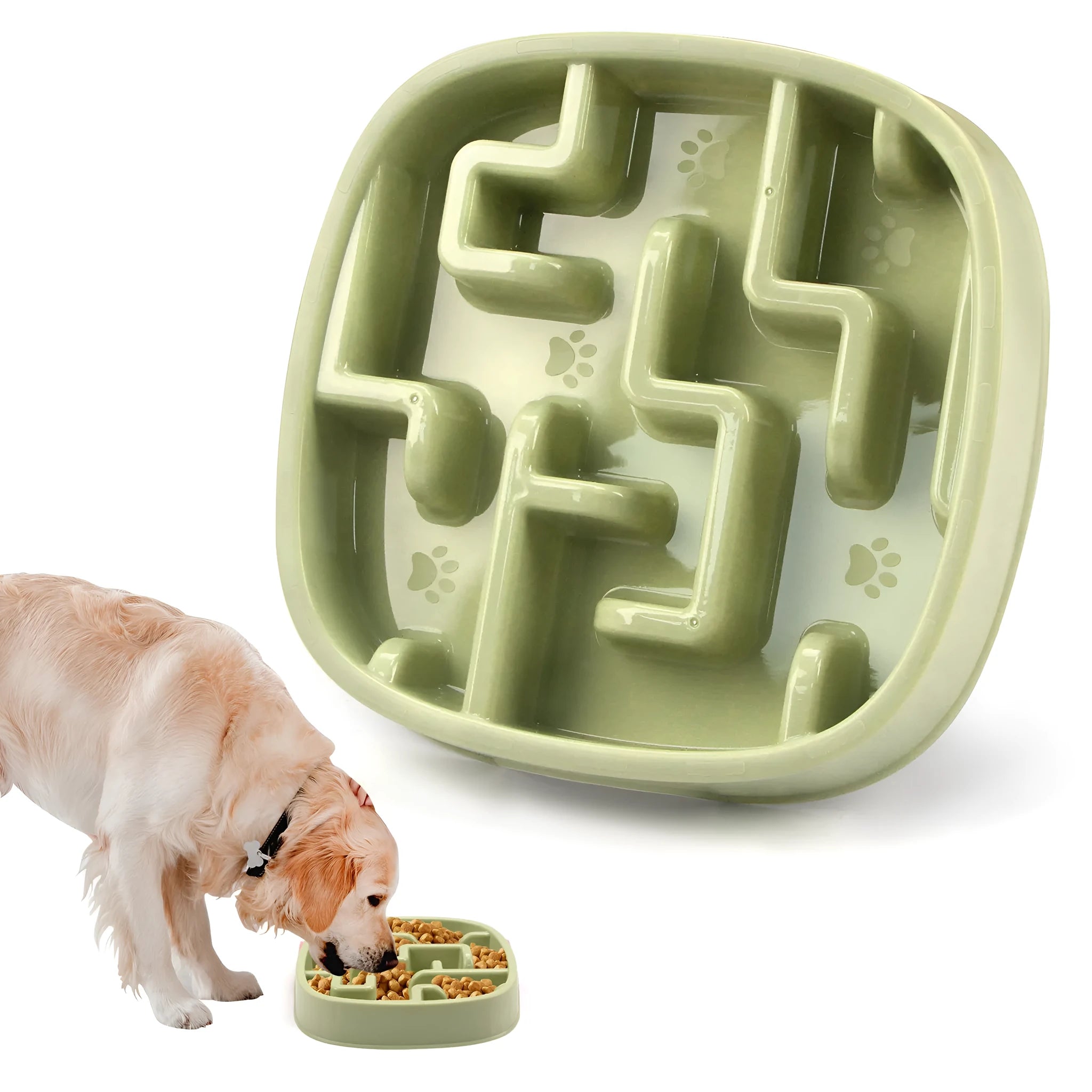 Macaron coloured maze design slow feeding bowl for cats and dogs with anti-slip base