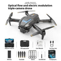 Optical flow positioning three-camera obstacle avoidance drone for aerial photography in silver gray