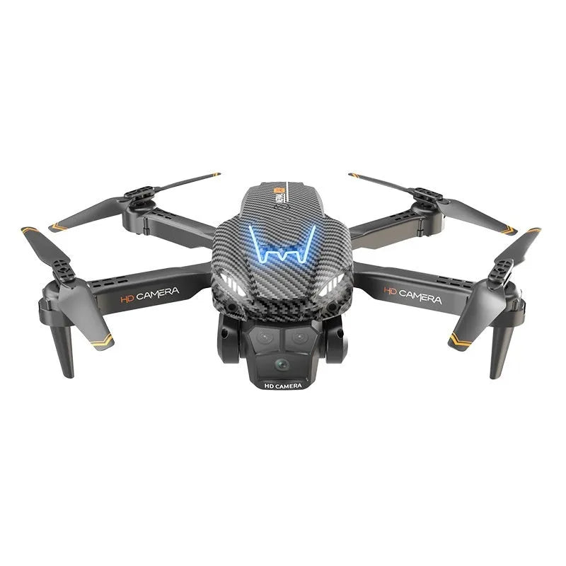 Optical flow positioning three-camera obstacle avoidance drone for aerial photography in silver gray