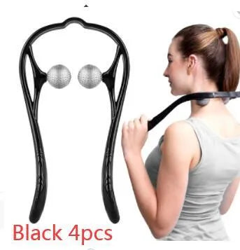 Plastic pressure point therapy neck massager with adjustable stand in blue colour