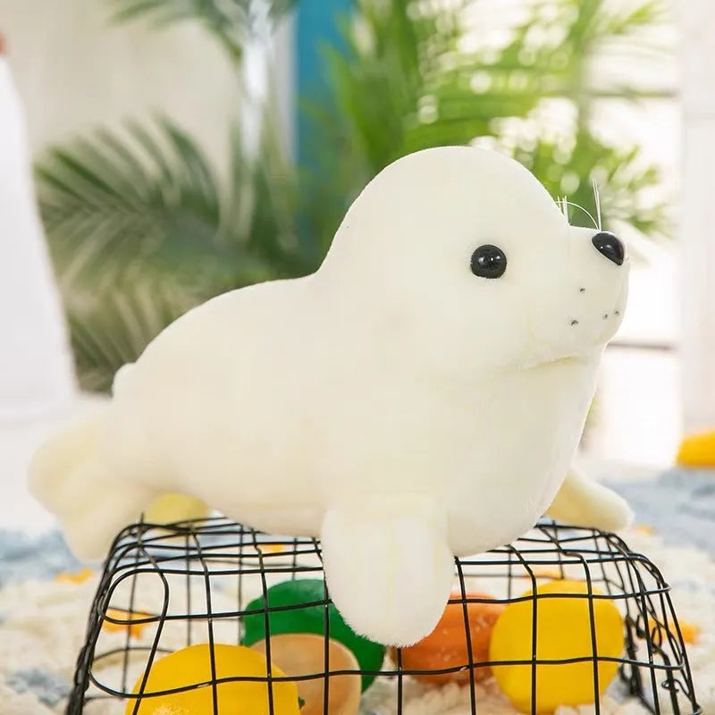 Polar Ocean Underwater World seal plush toy 25cm tall white pink gray soft stuffed animal