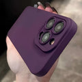 Dark purple liquid silicone phone case for iPhone 14 15 16 series with protective shell