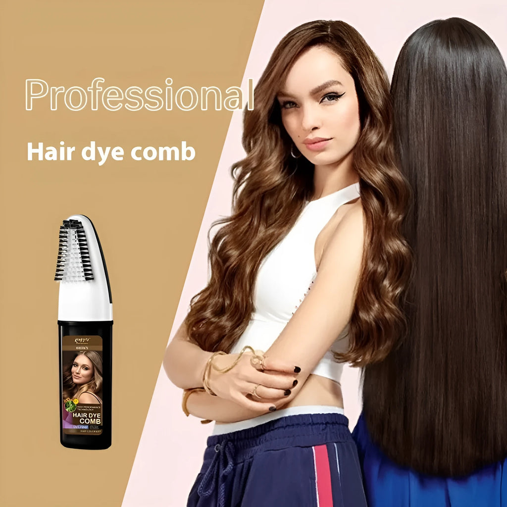 Hair dye bottle with comb applicator in Brown, Dark Brown and Wine Red 200ml shades