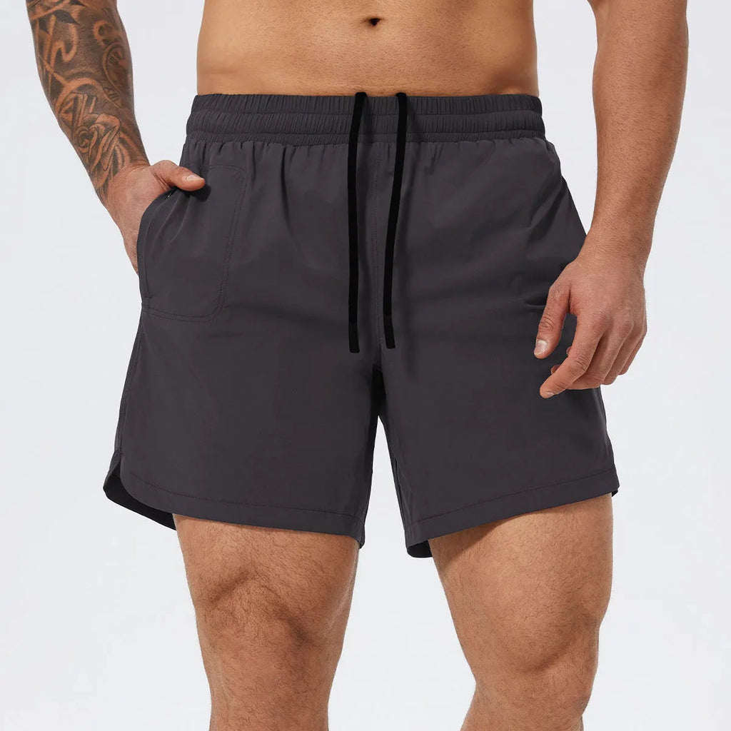 Men's nylon sports shorts in black, grey, red or blue for basketball tennis running