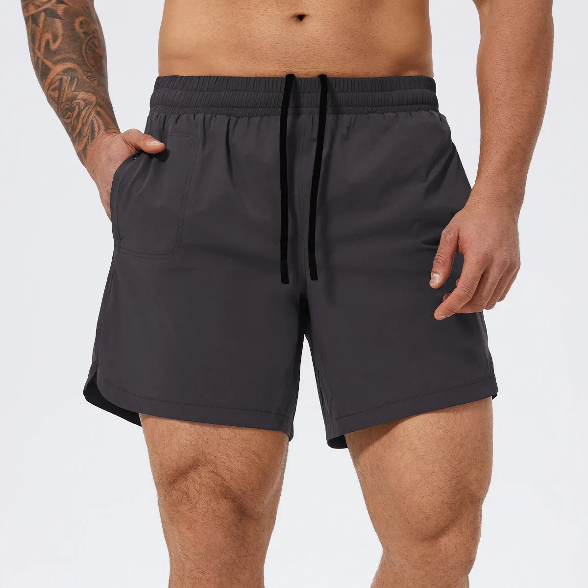 Men's nylon sports shorts in black, grey, red or blue for basketball tennis running