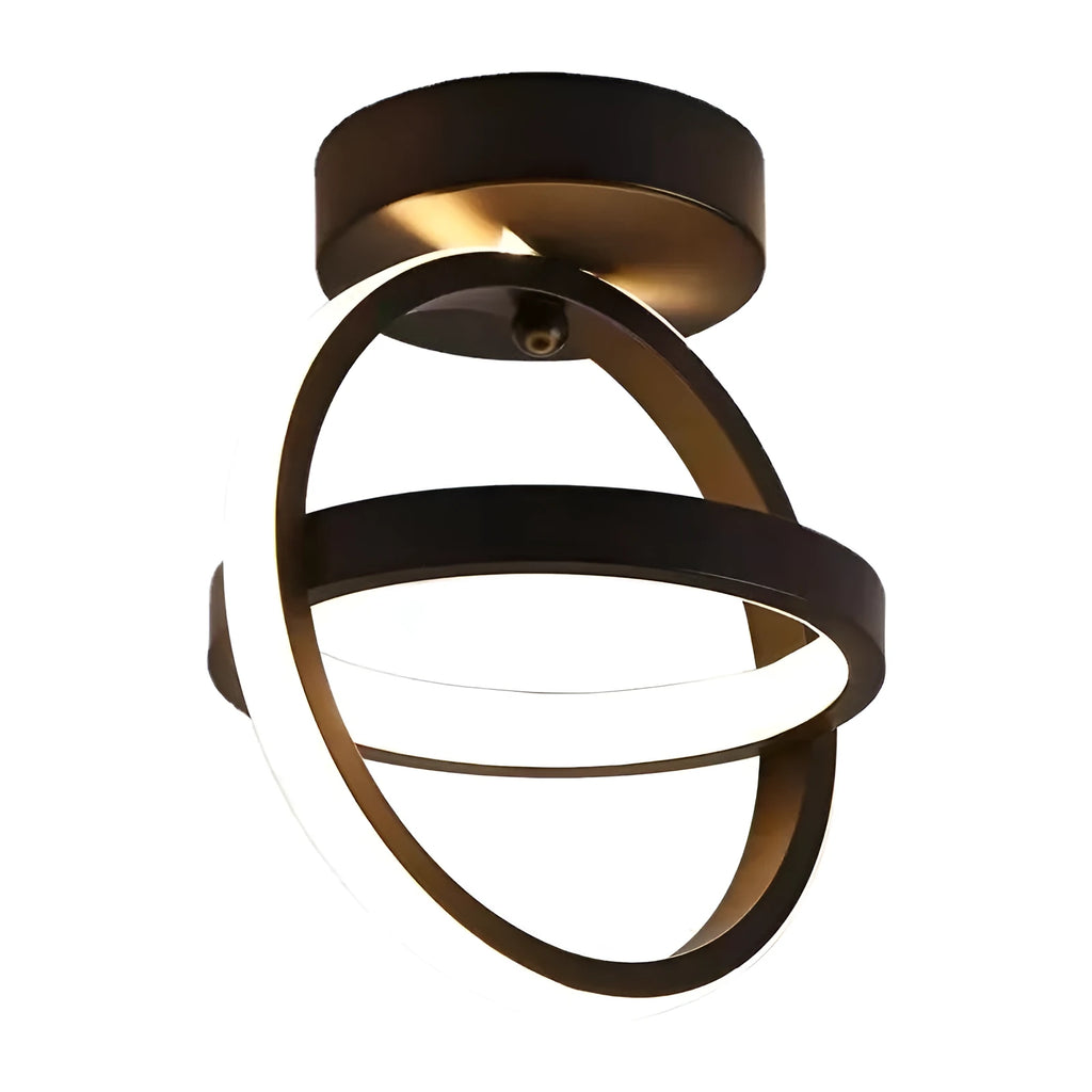 Modern aluminium ceiling light in black flush mount with remote control for corridor entrance hall