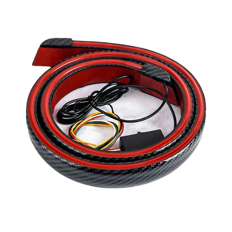 1.2 metre long red LED streamer tail wing light mounted on a car boot lid.
