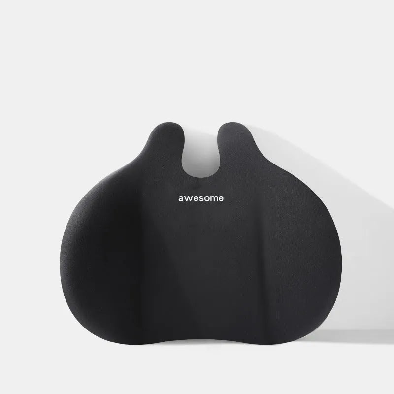 Car headrest and lumbar support pillow set in cloth material, shown in available colours.