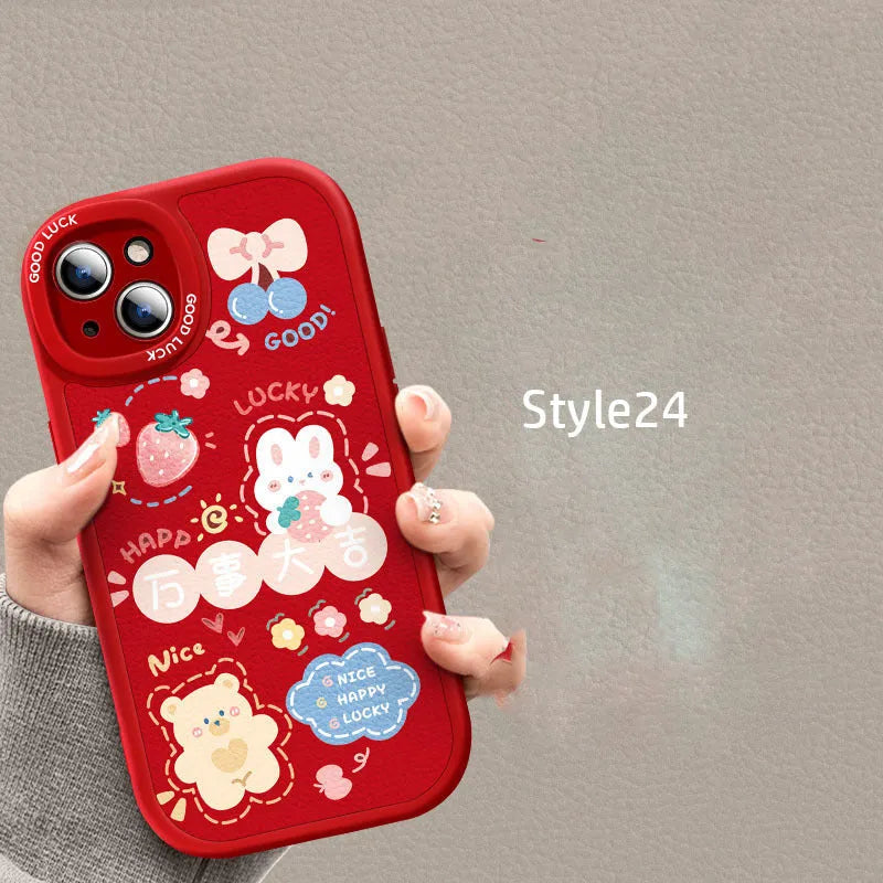 Silicone cartoon mobile phone case for Apple iPhone 14 Pro Max with colourful drop prevention design
