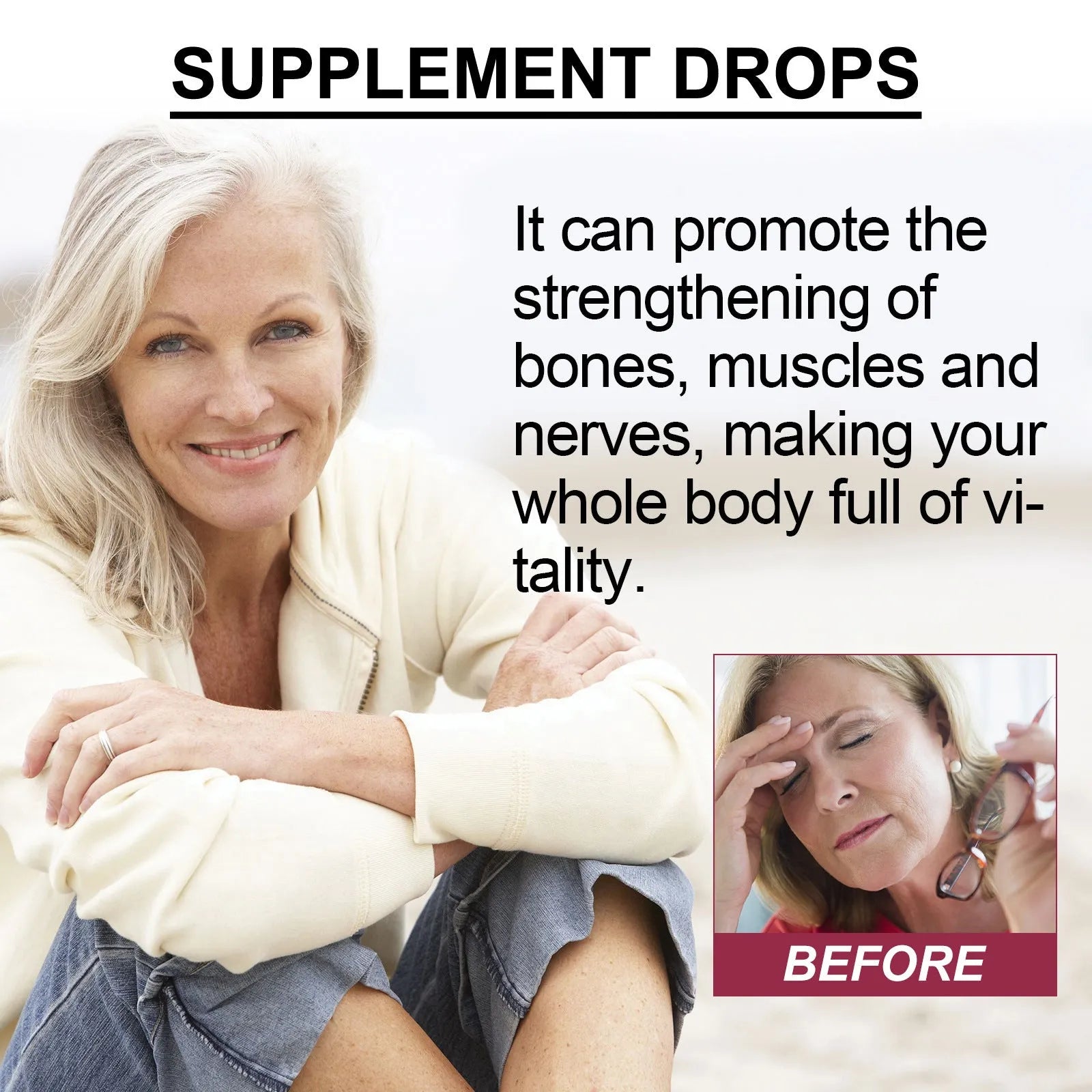 Googeer Body Care Drops supplement bottle with 30ml net content for vitality support.