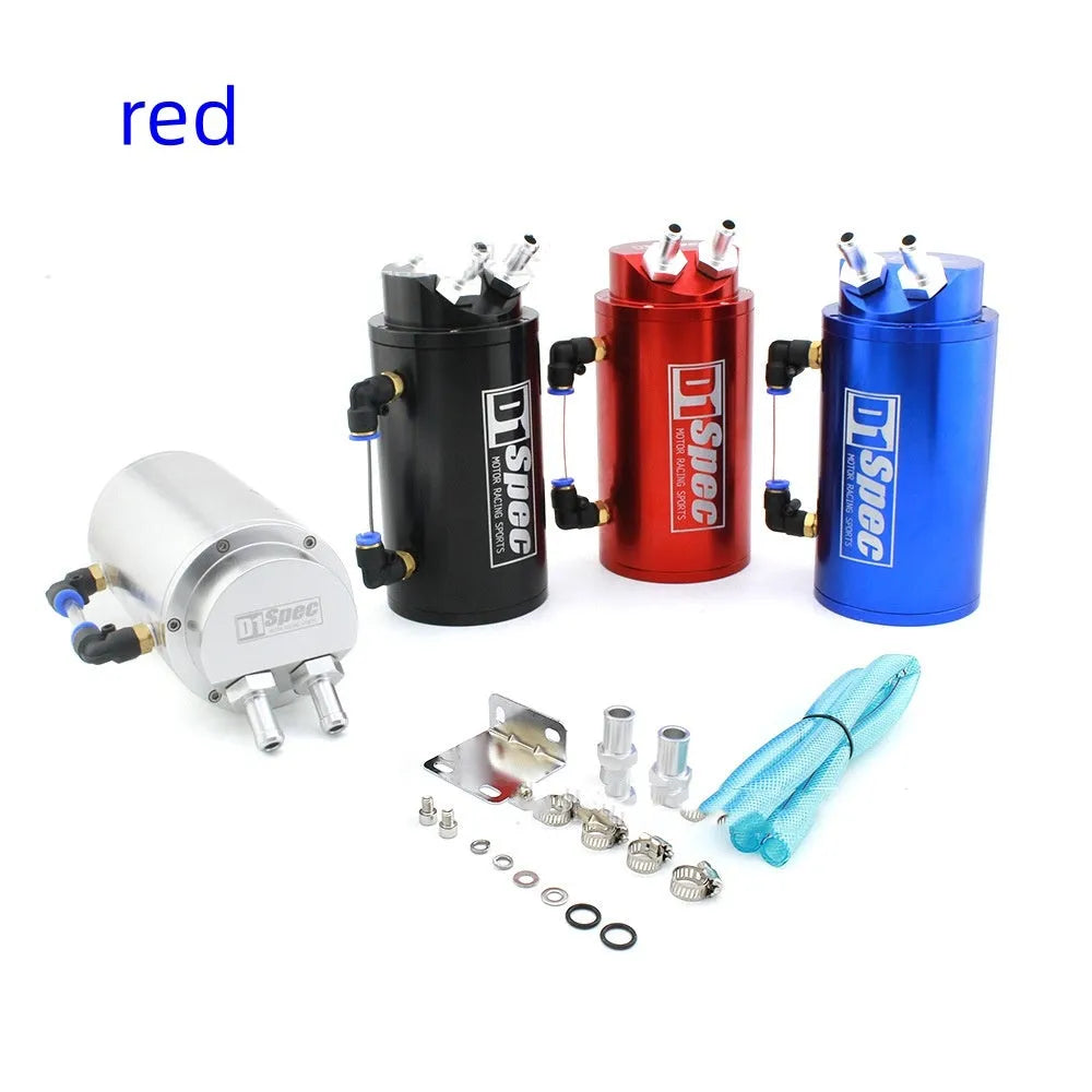 Car oil catch tank for engine modification in round and square models, available in four colours.