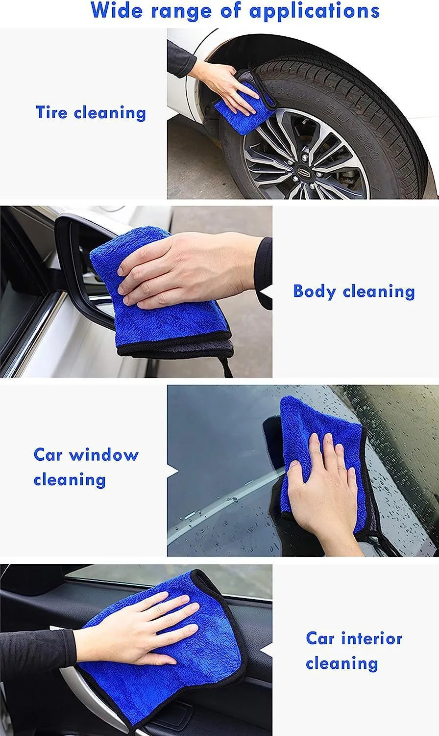 Car dust collector with retractable handle and five microfiber dusting brushes for car and home cleaning