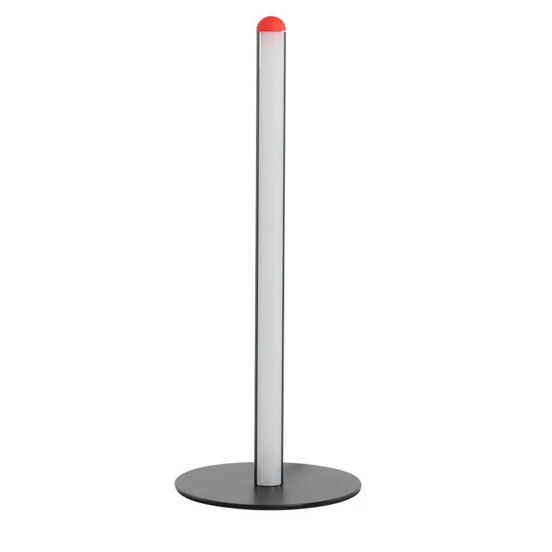 Vertical aluminium alloy floor lamp in modern simple style beside sofa