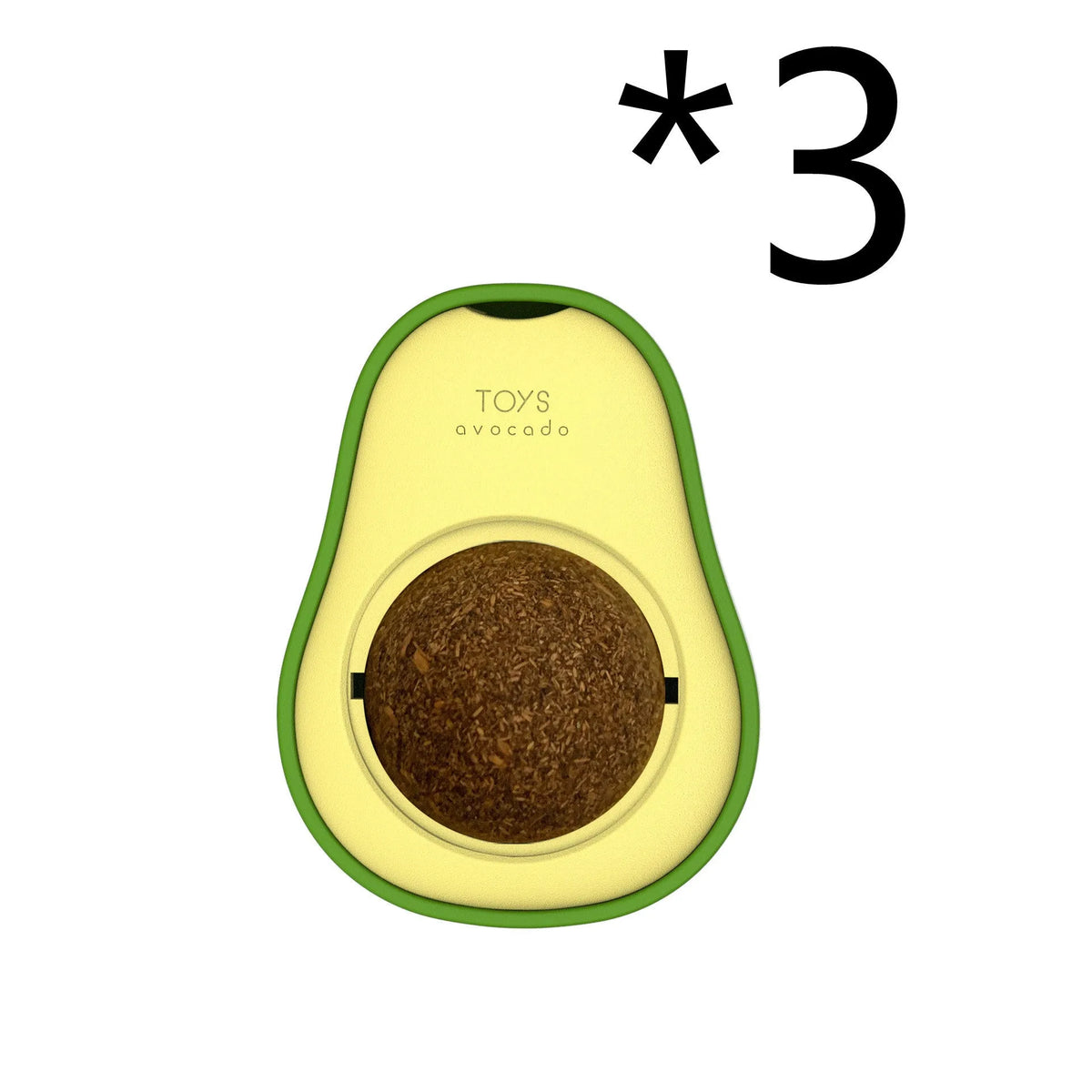 Avocado cat mint multifunctional catnip toy with 360 rotating self-healing design, 27mm ABS sphere, green and white colour