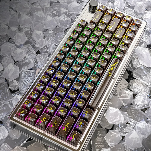 Attack Shark K75 RGB wireless mechanical keyboard with transparent case and RGB lighting