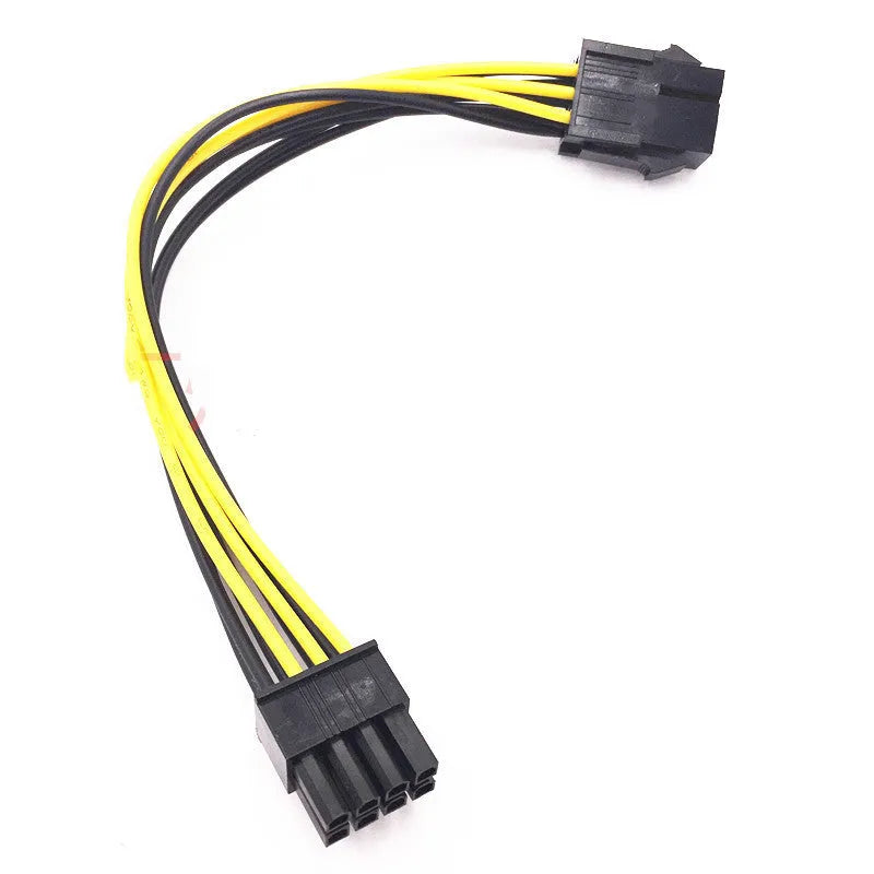 20cm long black 6-pin to 8-pin PCIe graphics card power extension cable on a white background.