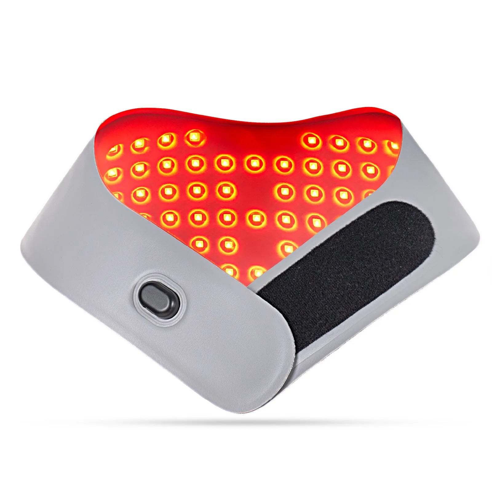 Deep sky blue neck massager mask with controller for red light hot compress and pulse physiotherapy