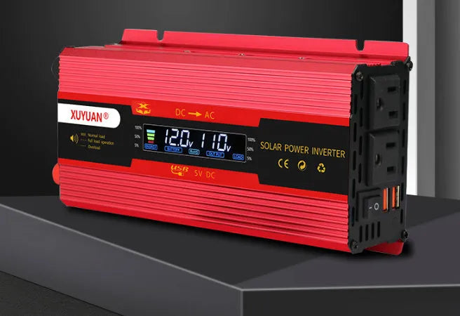 4000W vehicle-mounted inverter 12V24V to 110V solar energy power converter black and red options