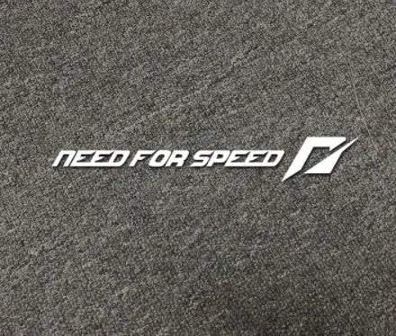 Need for Speed car sticker decal on a vehicle window in rose red or silver white.