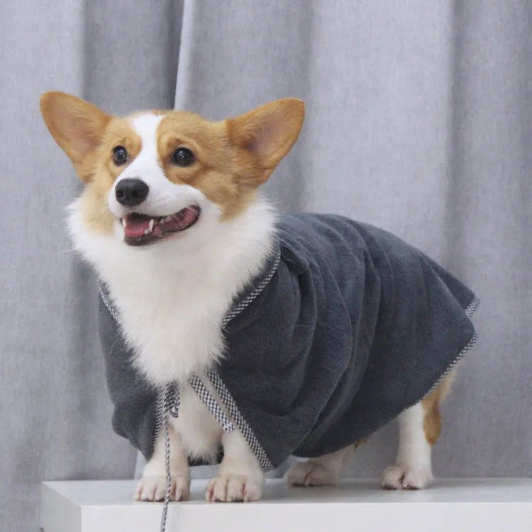 Grey and green ultra fine fibre pet towel for dogs and cats in three sizes