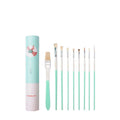 Acrylic gouache paint brush set with fan-shaped brushes, wide brush, eyeliner brush and chalk for watercolour, acrylic and oil painting