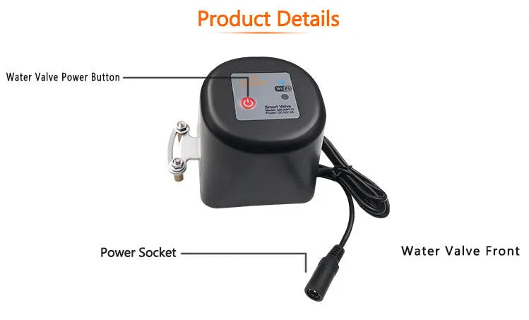Zigbee wireless remote control valve with ABS fire-retardant housing, 1.6MPa, for smart home water shut-off