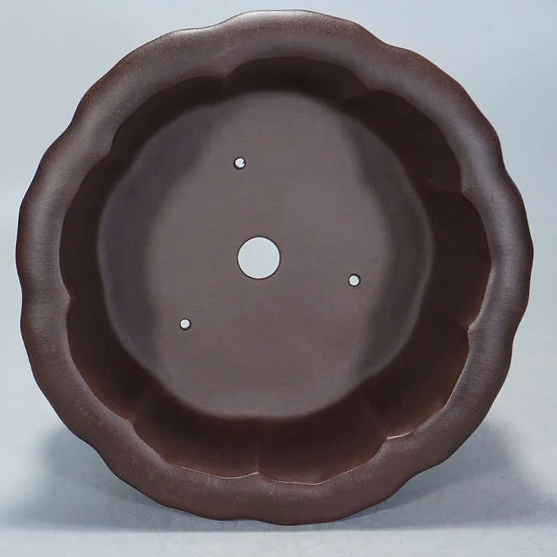 Antique style purple sand ceramic succulent planter measuring 37cm wide and 20cm high.
