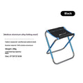 Black 7075 aluminum alloy folding stool with ethnic style design for portable outdoor seating