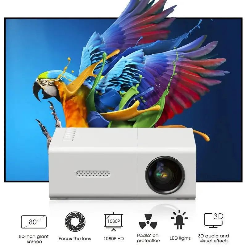 M100 Mini Projector portable home LED unit with remote control in black or white colour