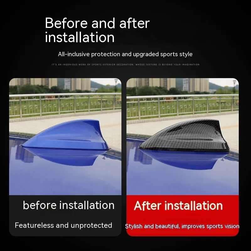 BMW shark fin antenna cover replacement in carbon fibre and piano black finishes