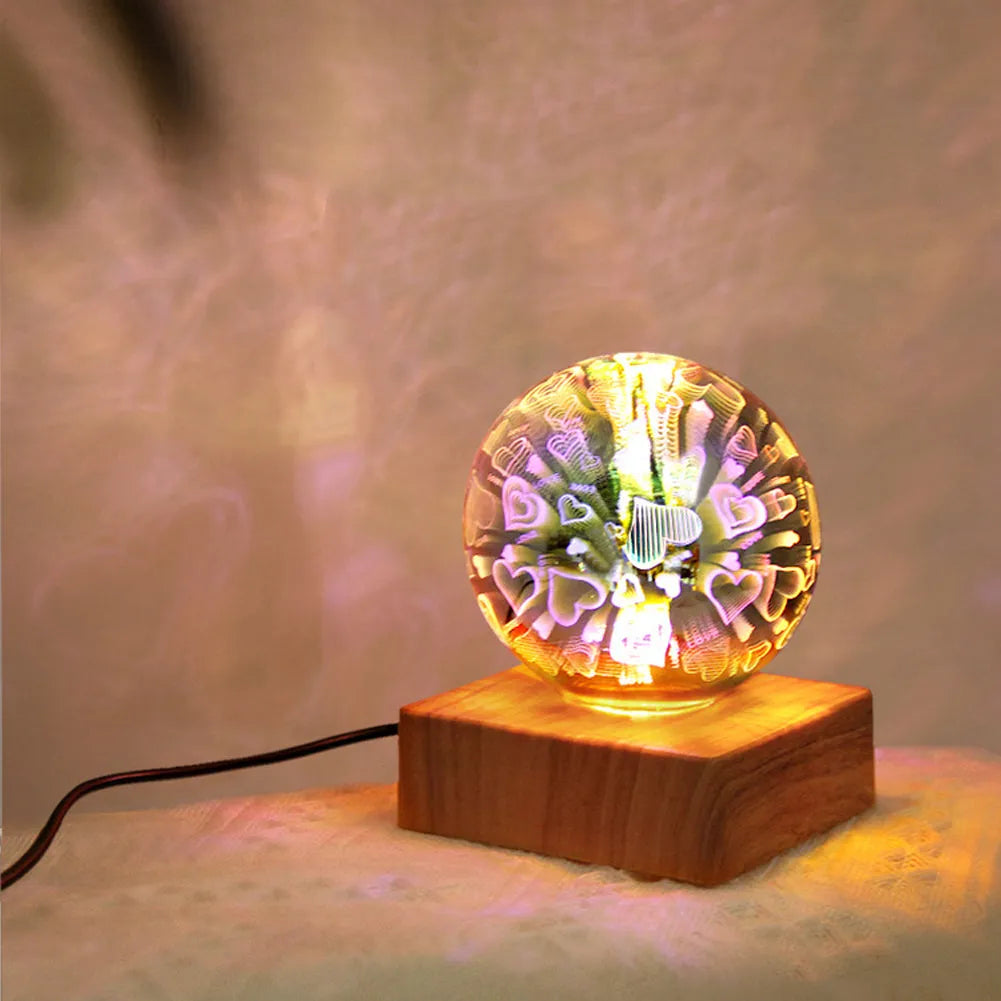 USB-powered crystal ball LED night light with touch control in spherical design