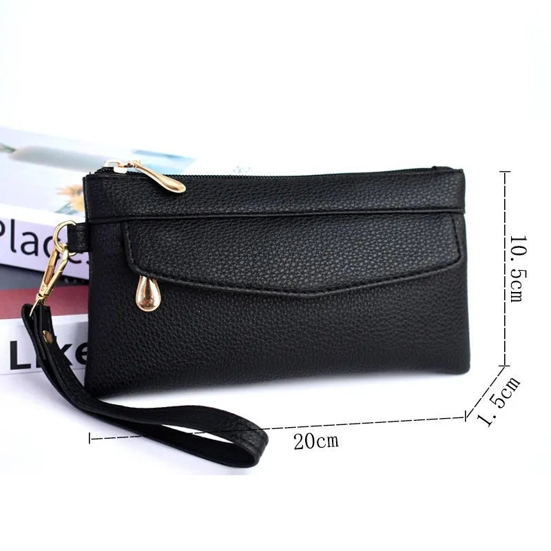 Soft PU leather women's crossbody shoulder bag in horizontal square shape with zipper pocket