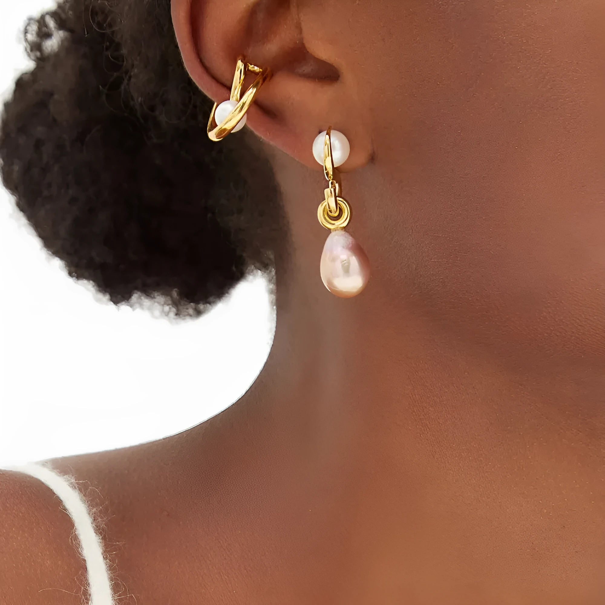 Retro non-piercing brass ear clip with electroplating finish, gold single colour option