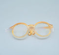 PC decorative mirror glasses for dolls in multiple transparent colours and three heights
