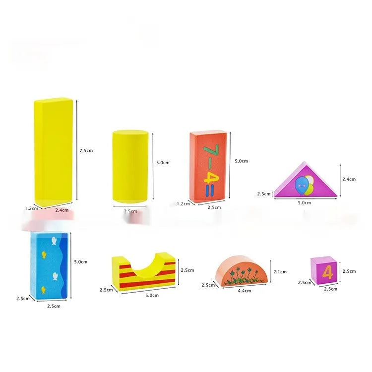 Large wooden assembled building blocks toy in barrel packing for infant aged 0-3 years