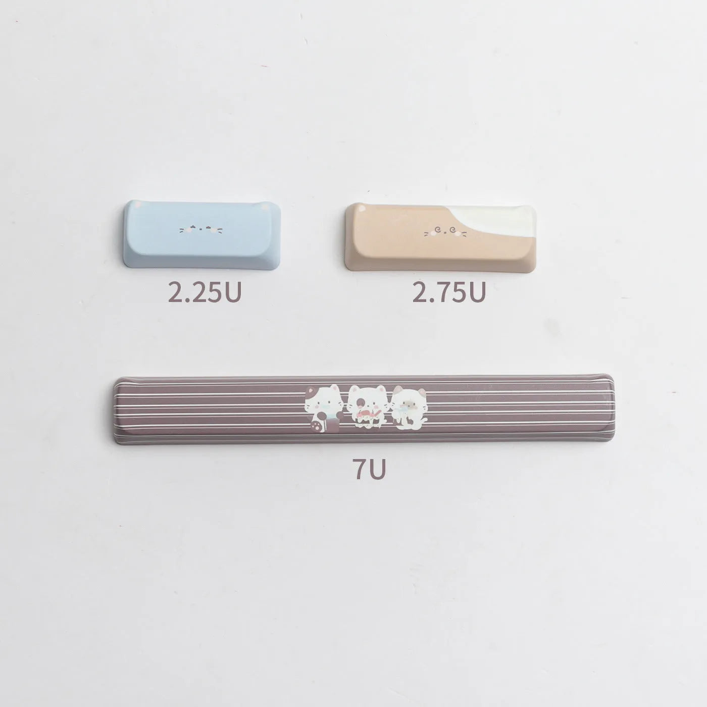 Sea Salt Cat themed PBT keycap set for mechanical keyboards with 26 keycaps and 7u supplement options