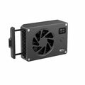 Black aluminium PC radiator heatsink measuring 89mm with attached power cable