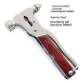 Multifunctional 16-in-1 car safety hammer with solid steel construction and Oxford fabric carry bag