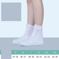 White PVC high top reusable waterproof shoe cover for women, anti-skid sole