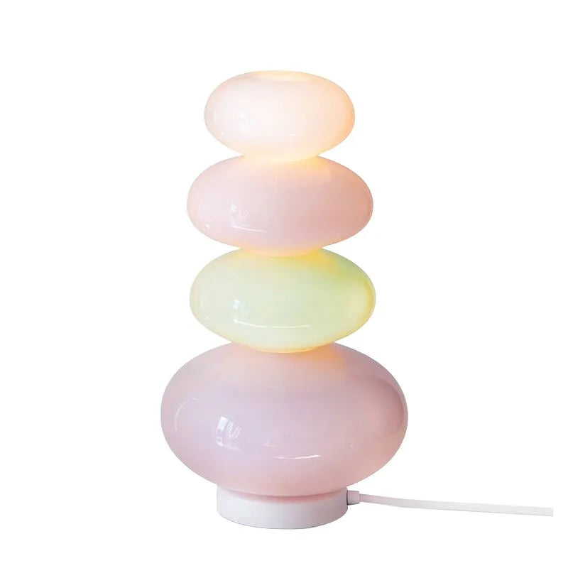 Candy String Rainbow table lamp with glass shade and iron body in macaron colours
