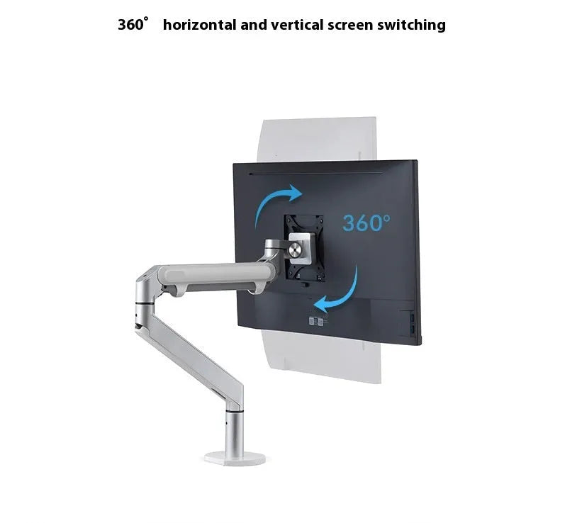 Free Hover Notebook Air Pressure Arm Bracket aluminium alloy adjustable stand in silver on desk