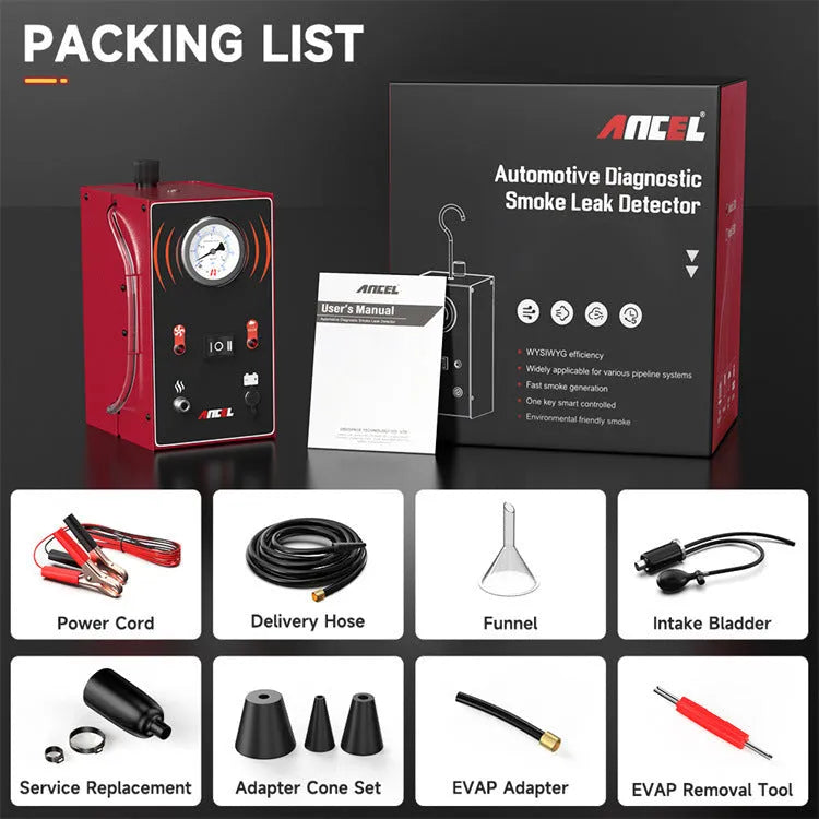 Red gas leak detector for automobile EVAP smoke leak detection with 12V power supply