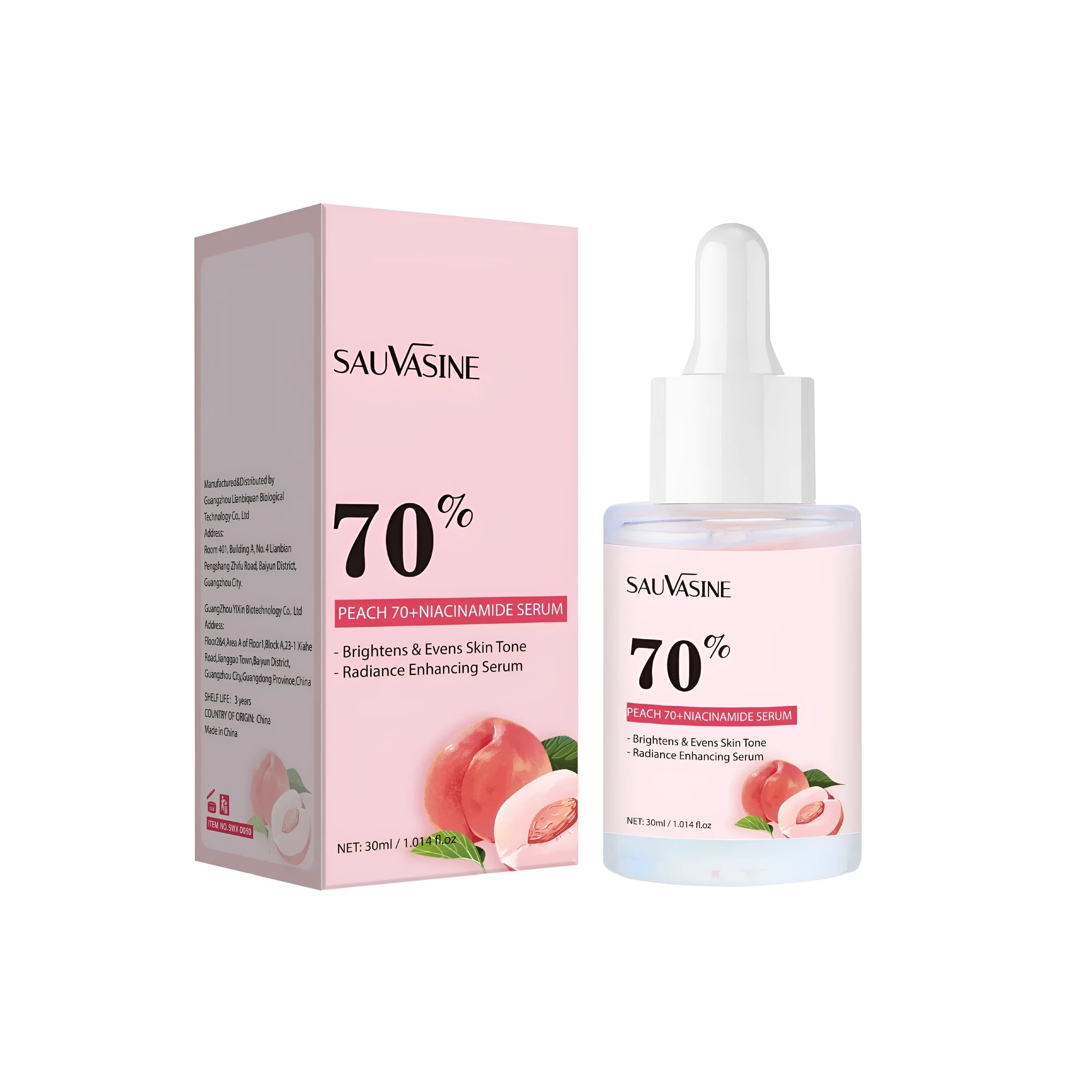 Nicotinamide 30ml hydrating nursing solution in compact container with three-year shelf life