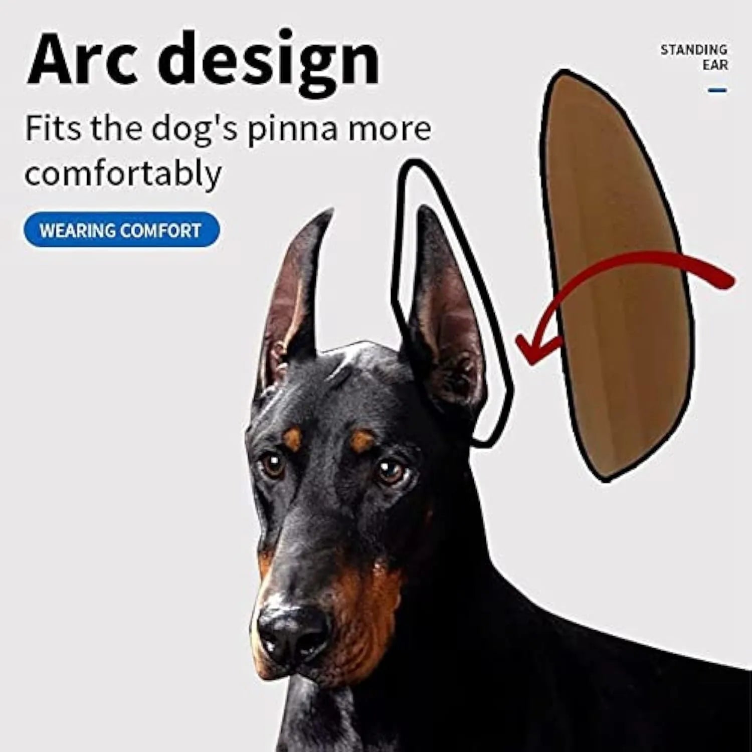 Pack of dog ear support stickers and calcium patch tape for ear correction on Doberman, Corgi, and Sheltie puppies.