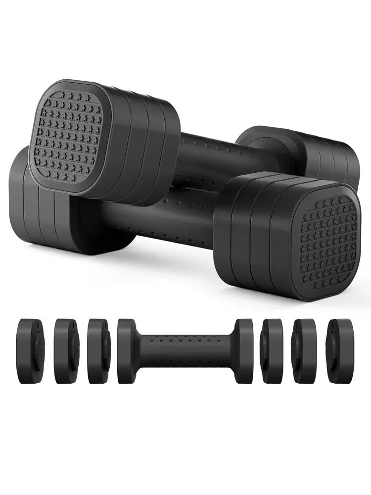 Detachable pink dumbbells with slimming body device design for women's fitness and body shaping workouts