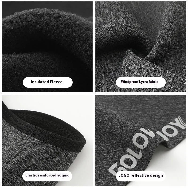 Winter cycling mask in TJ15 dark gray made from spandex Lycra with polar fleece