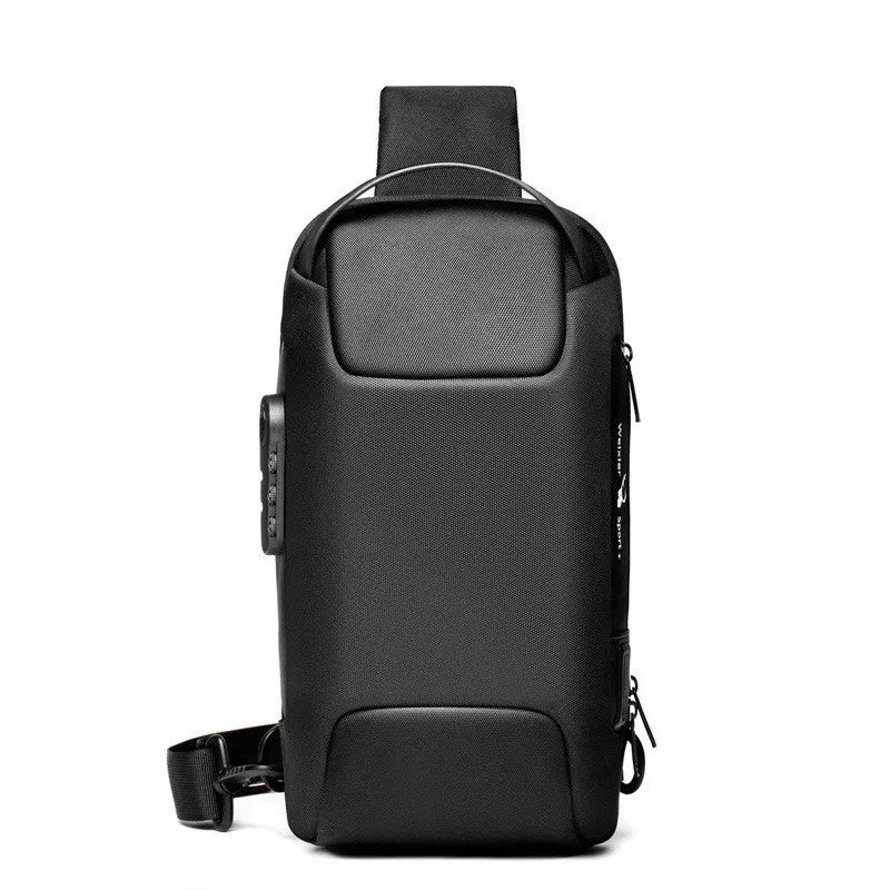 Men's medium canvas chest bag in multiple colours with zipper and internal phone pocket.