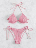 Women's steel wire underwire bikini swimsuit in split design with multiple colour options