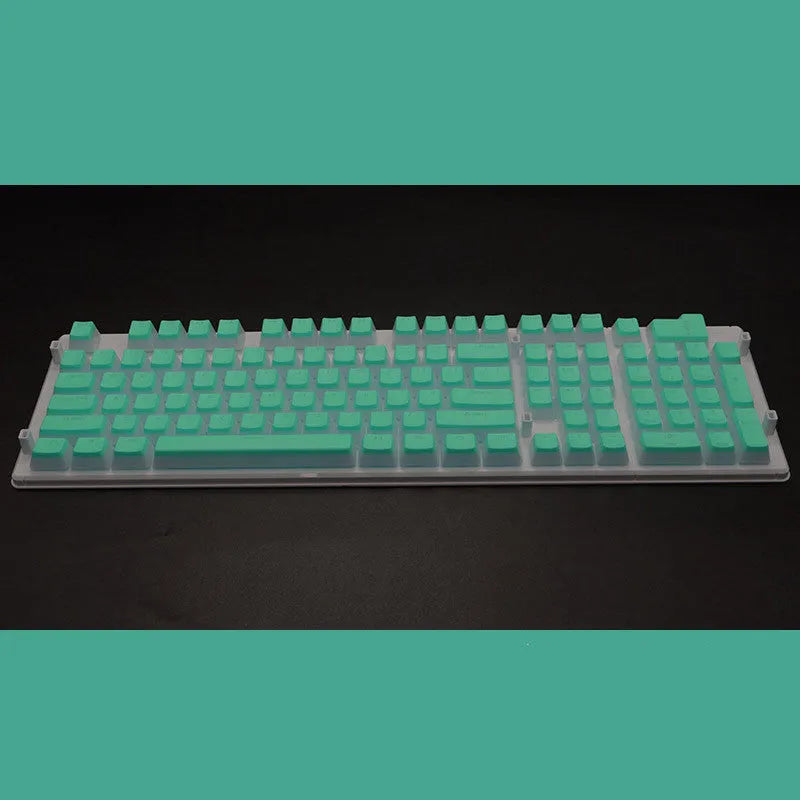 Set of 108 translucent pudding-style PBT keycaps for mechanical keyboards in assorted colours.